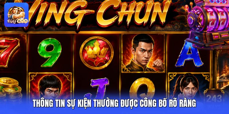 Thông tin sự kiện thường được công bố rõ ràng